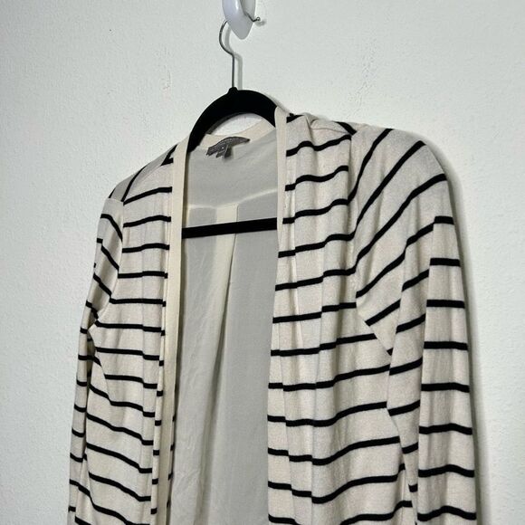 Neiman Marcus Women’s Cashmere Wool Silk Striped Open Front Lace Cardigan Size S - Picture 2 of 15